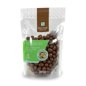 Pistaches enrobées de chocolat au lait salées