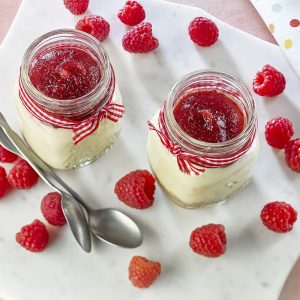 Gâteau aux fromages et framboises