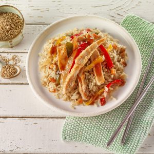 Sauté poulet, légumes et riz