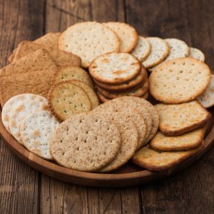 Tray of crackers