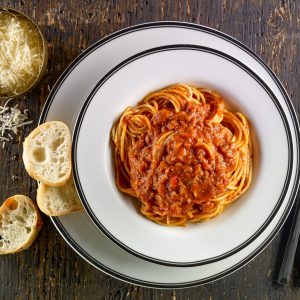 Spaghettini sauce à la viande